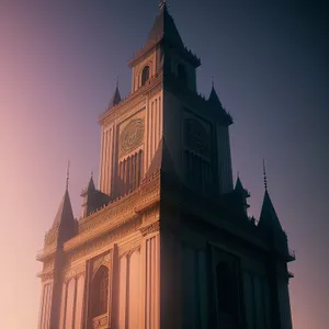 Old Clock Tower in Historic English Cathedral