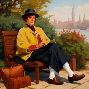 Happy Businessman Working with Laptop in Office