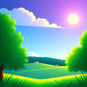 Serene Summer Meadow Under Sunny Sky