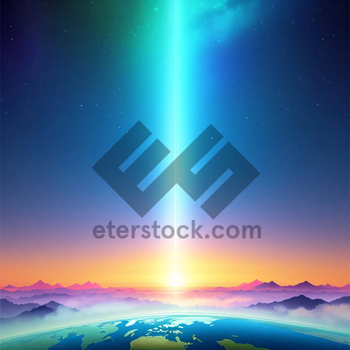Picture of Colorful Sunset over the Ocean