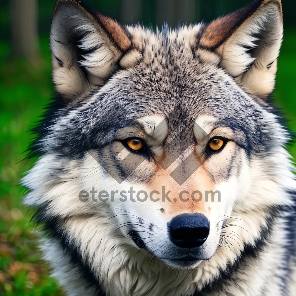 Picture of Fierce, Wild Timber Wolf with Piercing Eyes