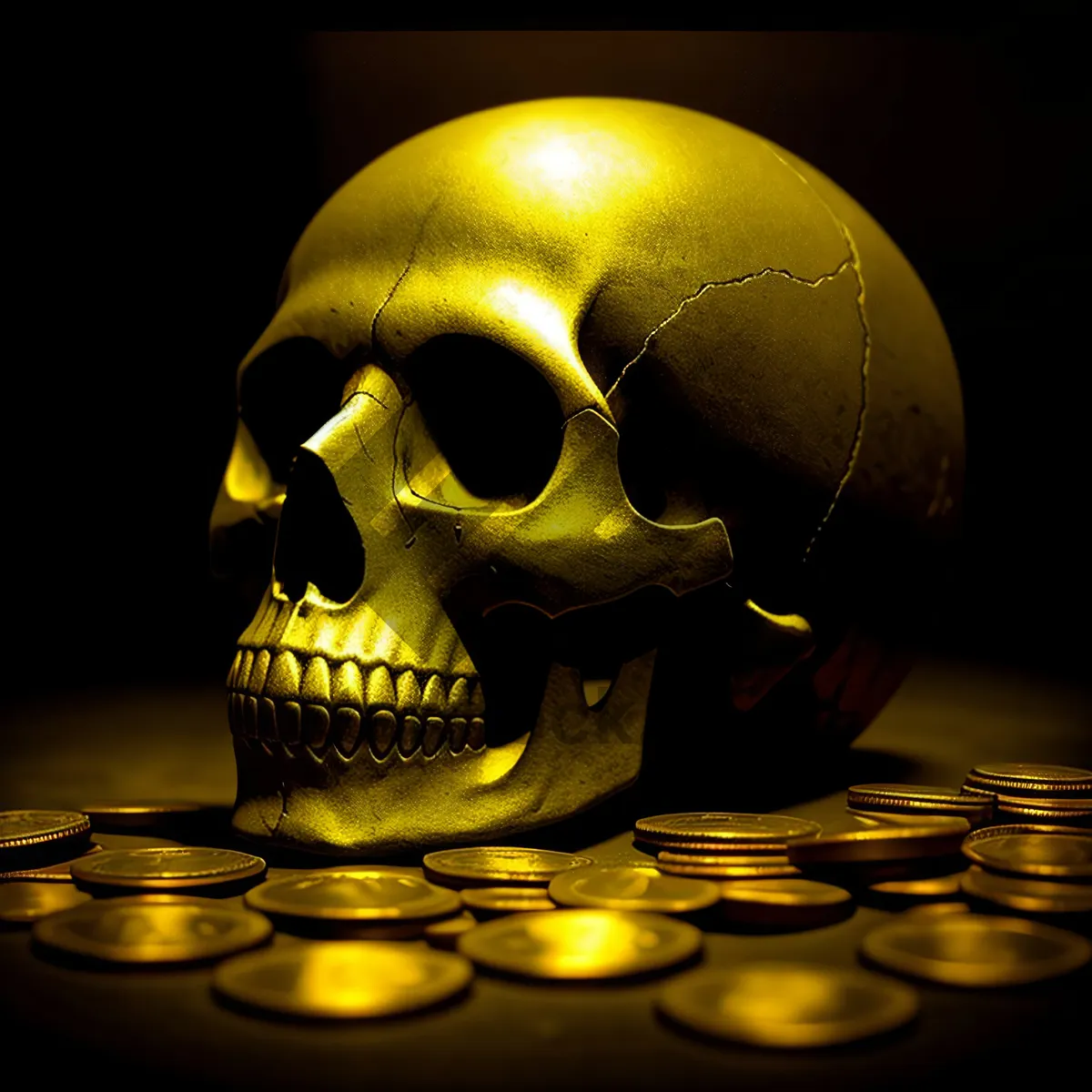 Picture of Terrifying Skull and Bones Pirate Mask