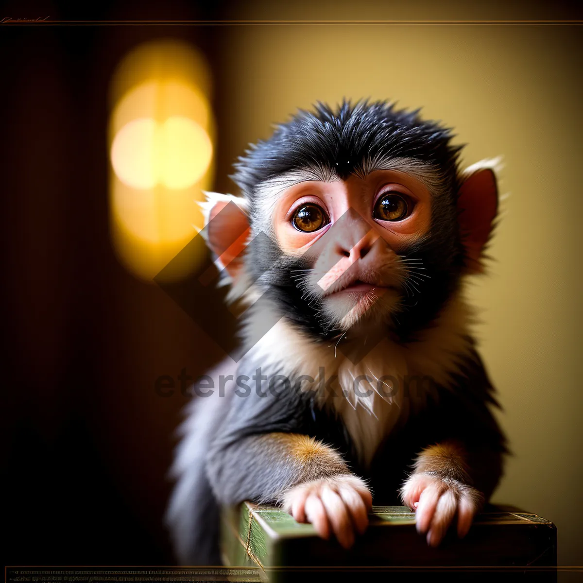 Picture of Cute Primate Face in Wild Jungle