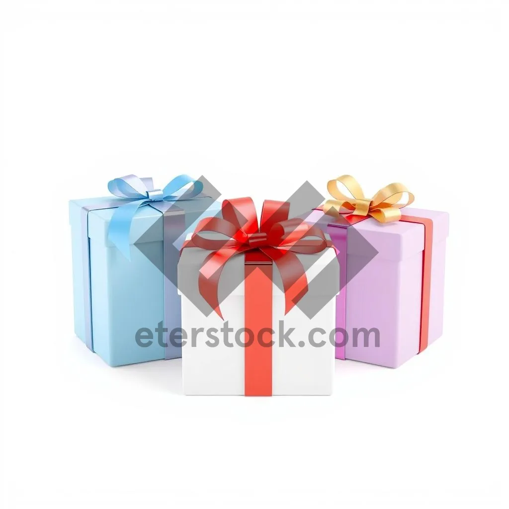 Picture of 3D gift box set with ribbon and bow