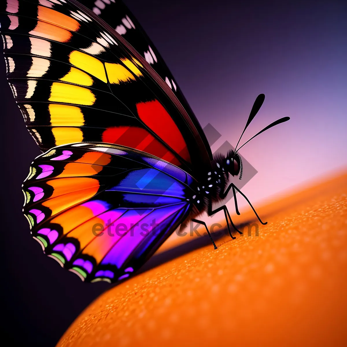 Picture of Colorful Monarch Butterfly with Vibrant Wings