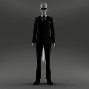 Silhouette of a Stylish Man in Black Suit