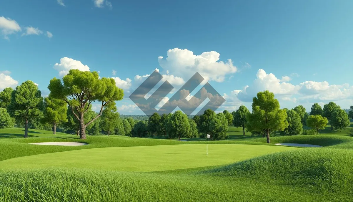 Picture of A scenic golf course under a clear sky