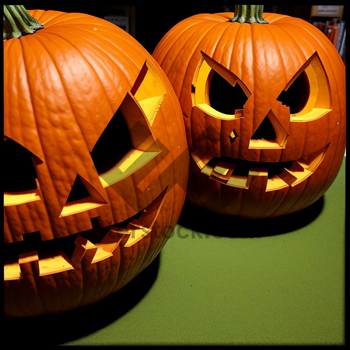 Picture of Pumpkin Lantern Glowing in the Dark