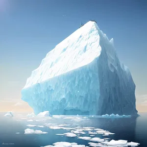 Majestic Arctic Glacier amidst Icy Ocean