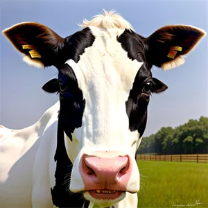 Grass-fed Cattle Grazing on Farm Pasture