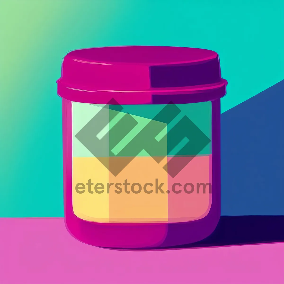 Picture of Prescription Drug Jelly in Plastic Container - Shiny Square Icon