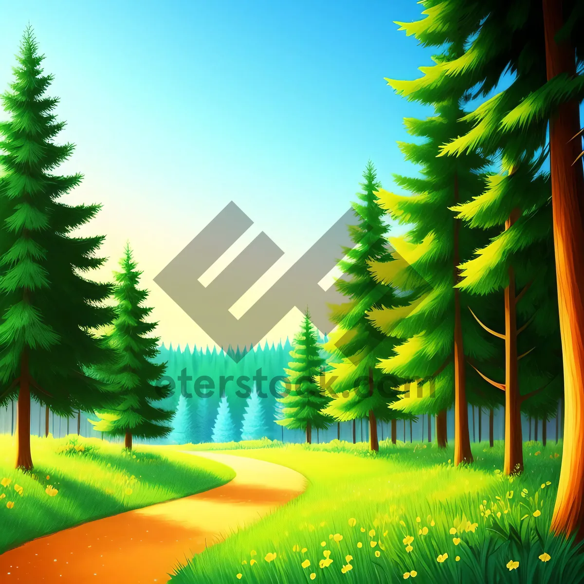 Picture of Evergreen Fir Tree: A Picturesque Island Landscape