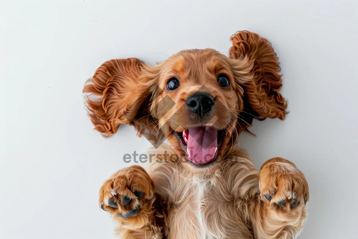 Picture of Cute Cocker Spaniel Puppy Portrait Studio Image