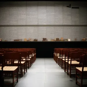 Modern Furniture in an Empty Classroom