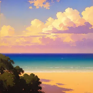Seaside Sunset: Tranquil Coastal Travel Scenery