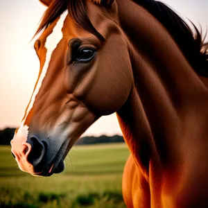 Graceful Thoroughbred Stallion in Pasture