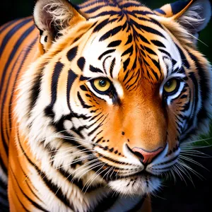 Wild Tiger: Majestic Striped Feline on the Prowl