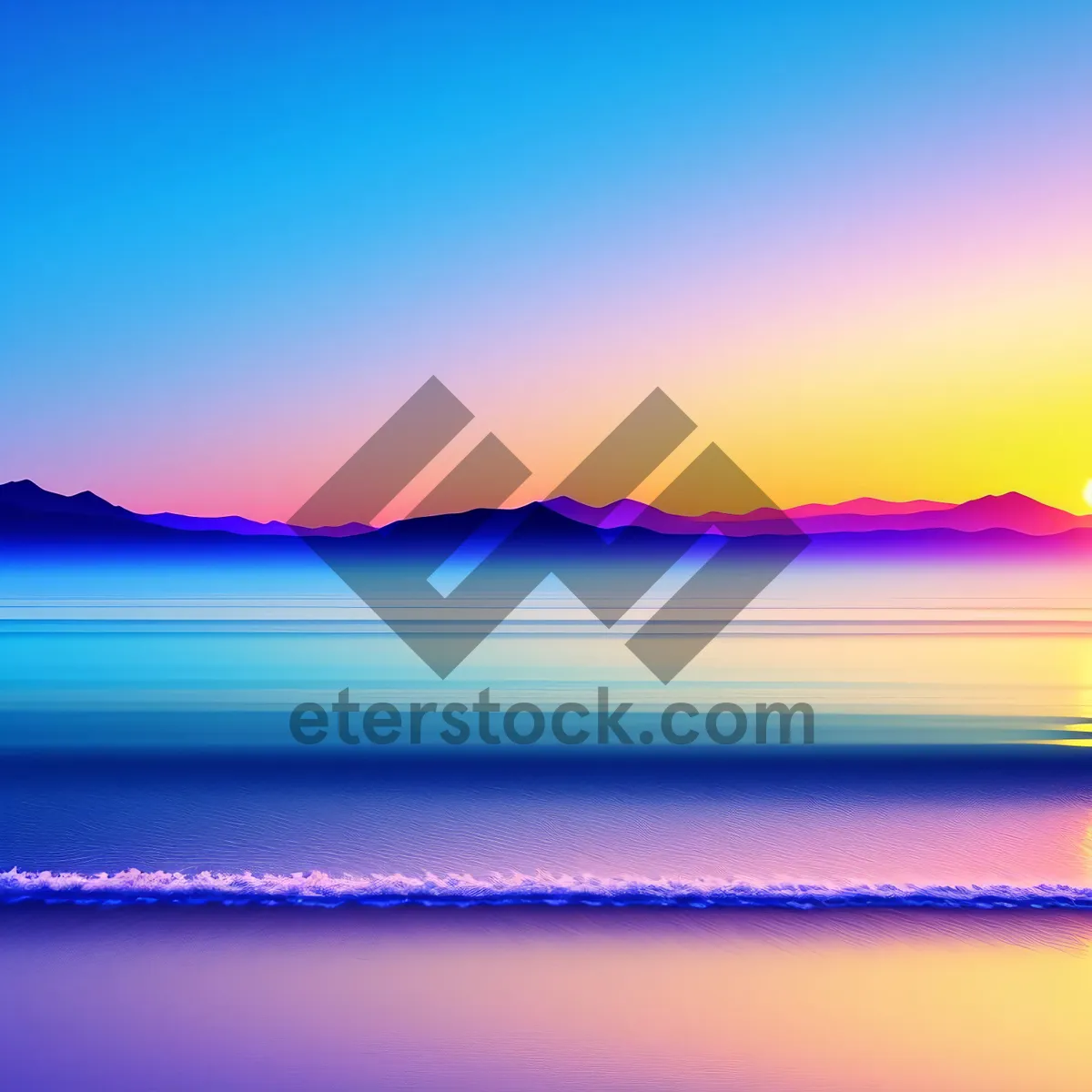 Picture of Colorful Sunset Over the Ocean