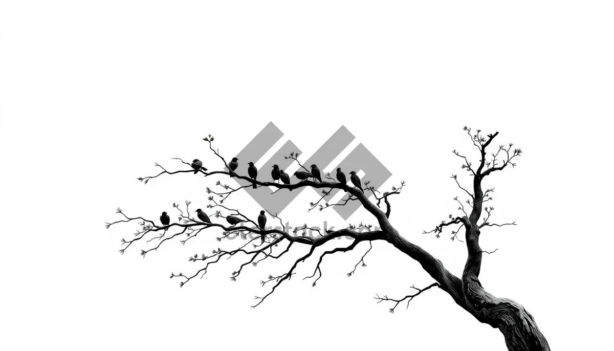 Picture of Silhouette of tree branches against a sunset sky.