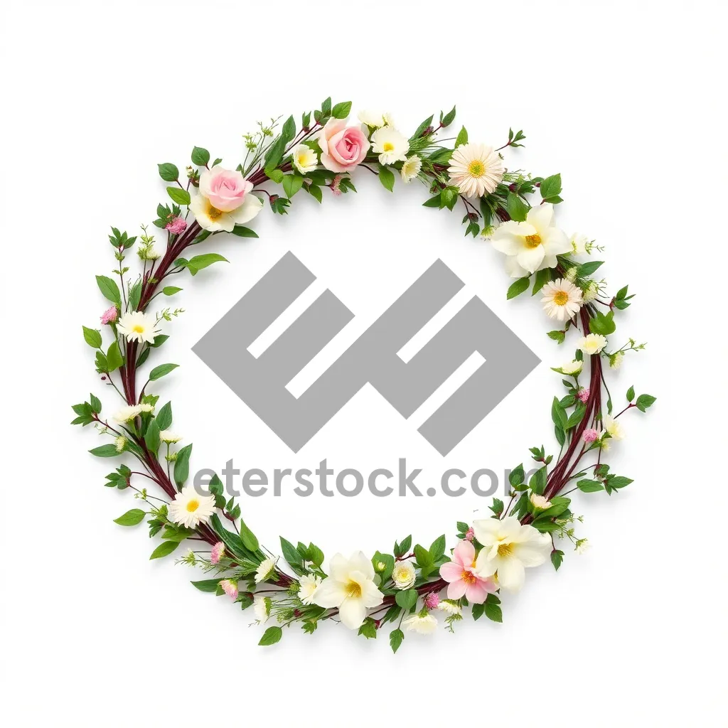 Picture of Floral frame with holly ornament and swirls