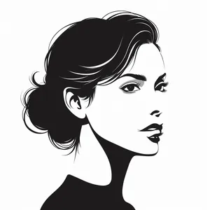 Black Cartoon Haircut Design Silhouette Art Drawing