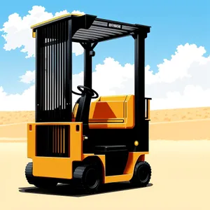 Heavy-duty Forklift Truck Unloading Cargo