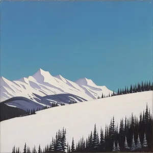 Winter Wonderland: Majestic Snow-Covered Mountain Landscape