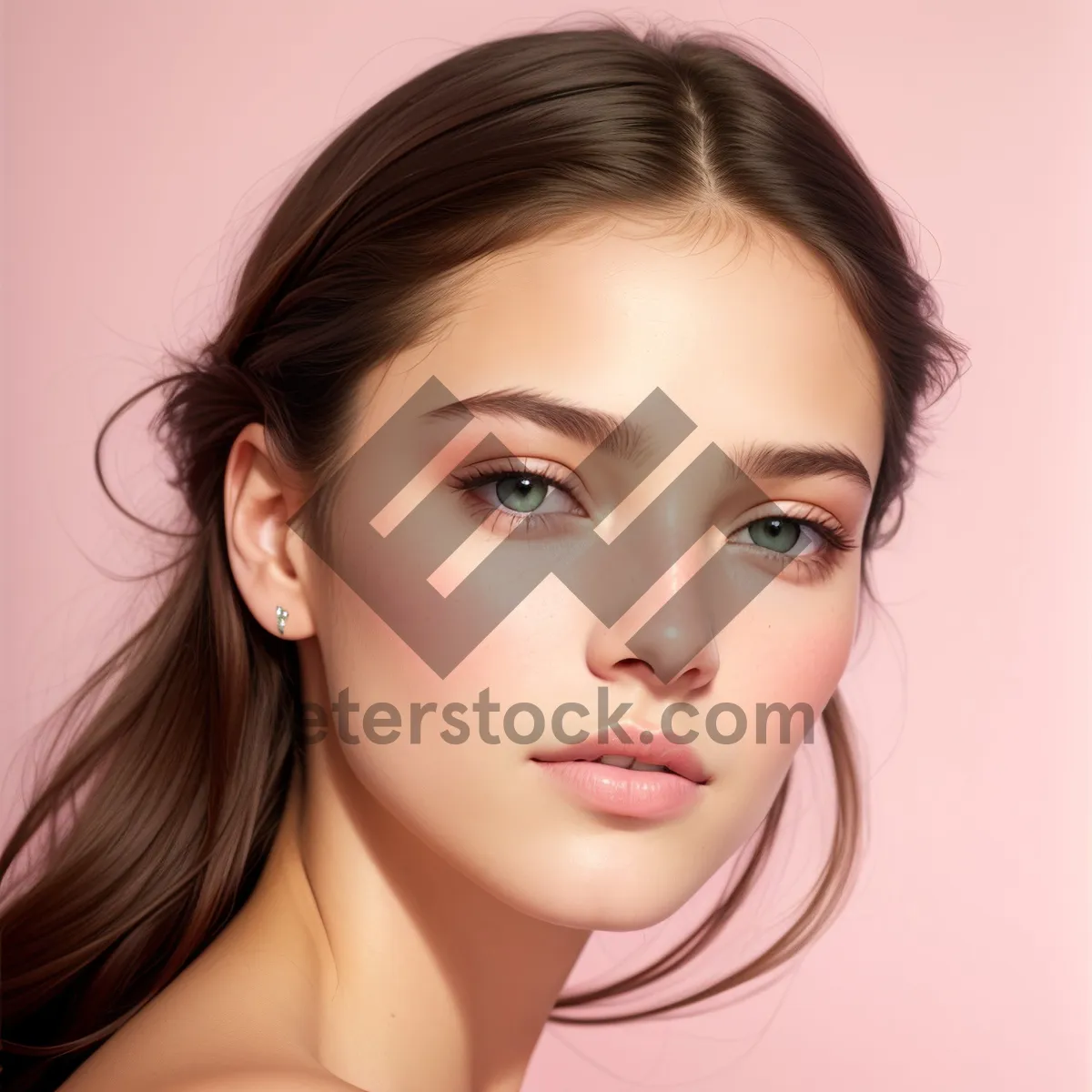 Picture of Stunning Brunette Model with Flawless Skin and Seductive Gaze