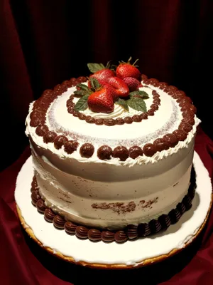 Delicious Berry Cupcake with Chocolate Frosting