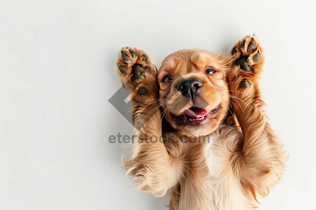 Picture of Adorable brown dog sitting in a studio portrait.