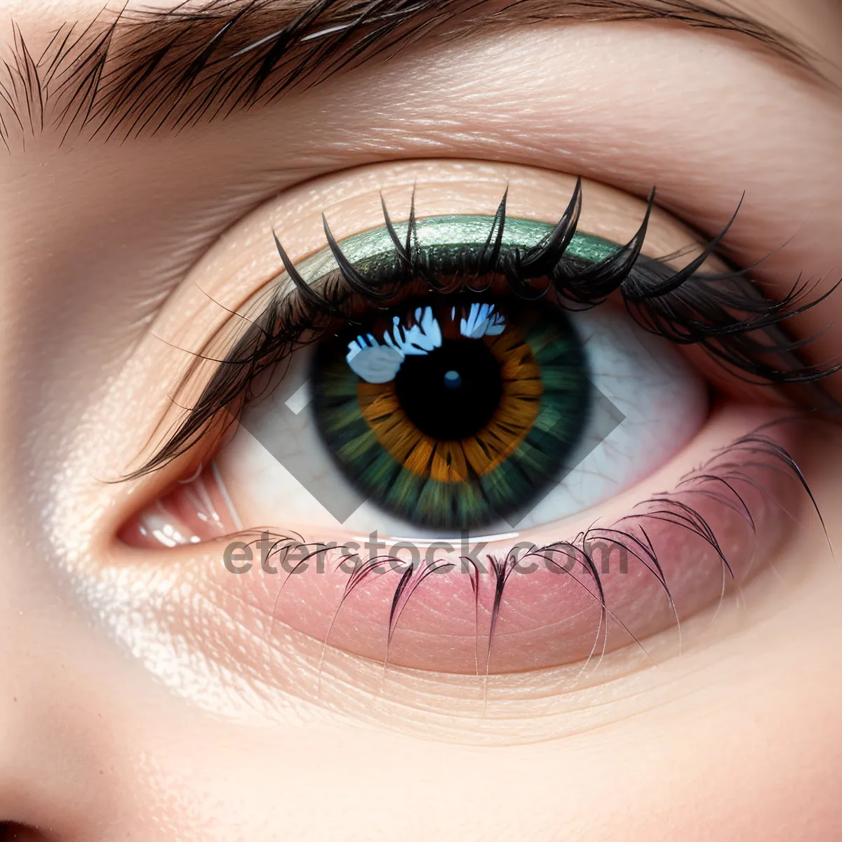 Picture of Beautifully Enhanced Eyes with Mascara-Framed Lashes