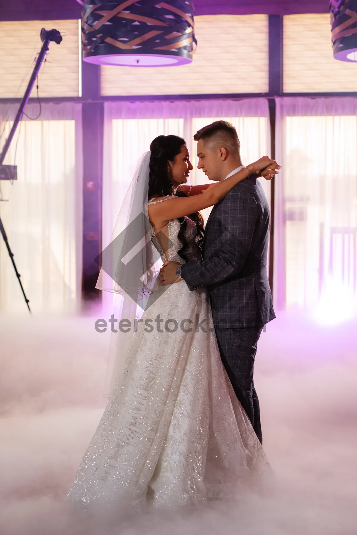 Picture of Happy bride and groom celebrating romantic wedding day