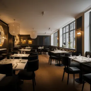 Modern luxury restaurant interior design with comfortable chairs