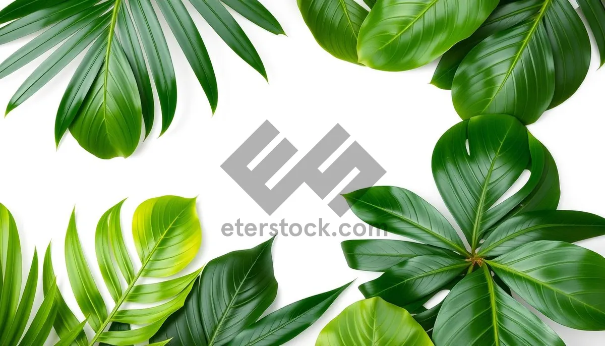 Picture of Green Bamboo Leaves Pattern Summer Floral Element Design