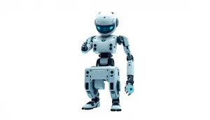 Futuristic chrome robot technology render character