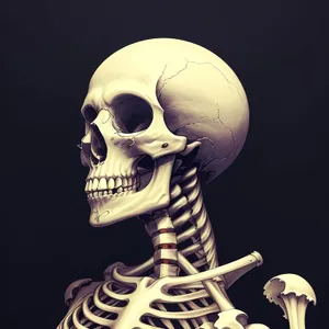 Spooky Skull Sculpture - Frightening Anatomy in Plastic Art