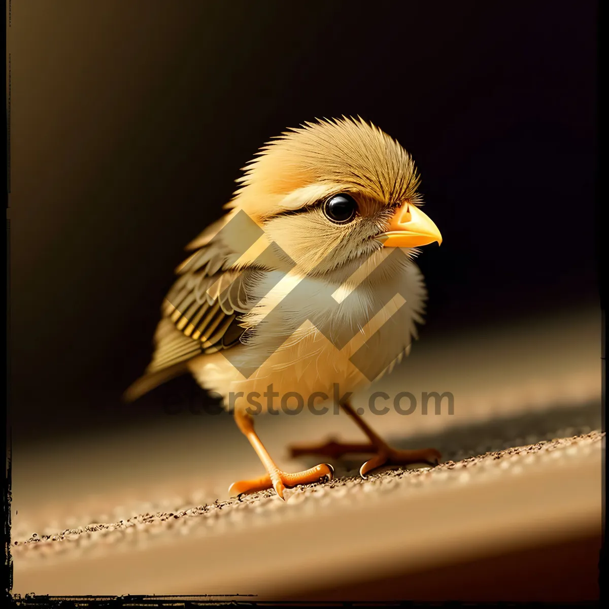 Picture of Cute Sparrow Perched on Bird Feeder