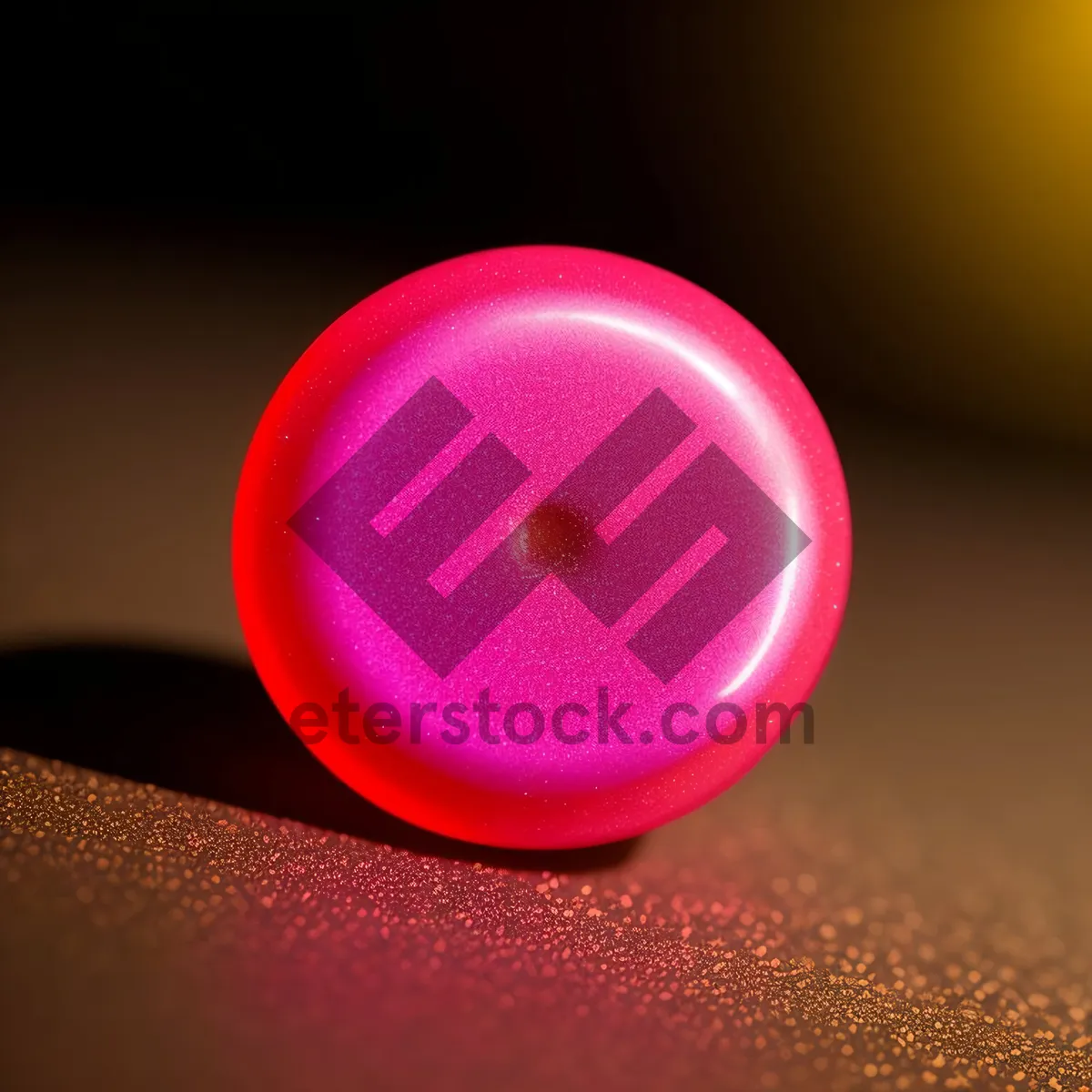 Picture of Shiny orange button with glass reflection.