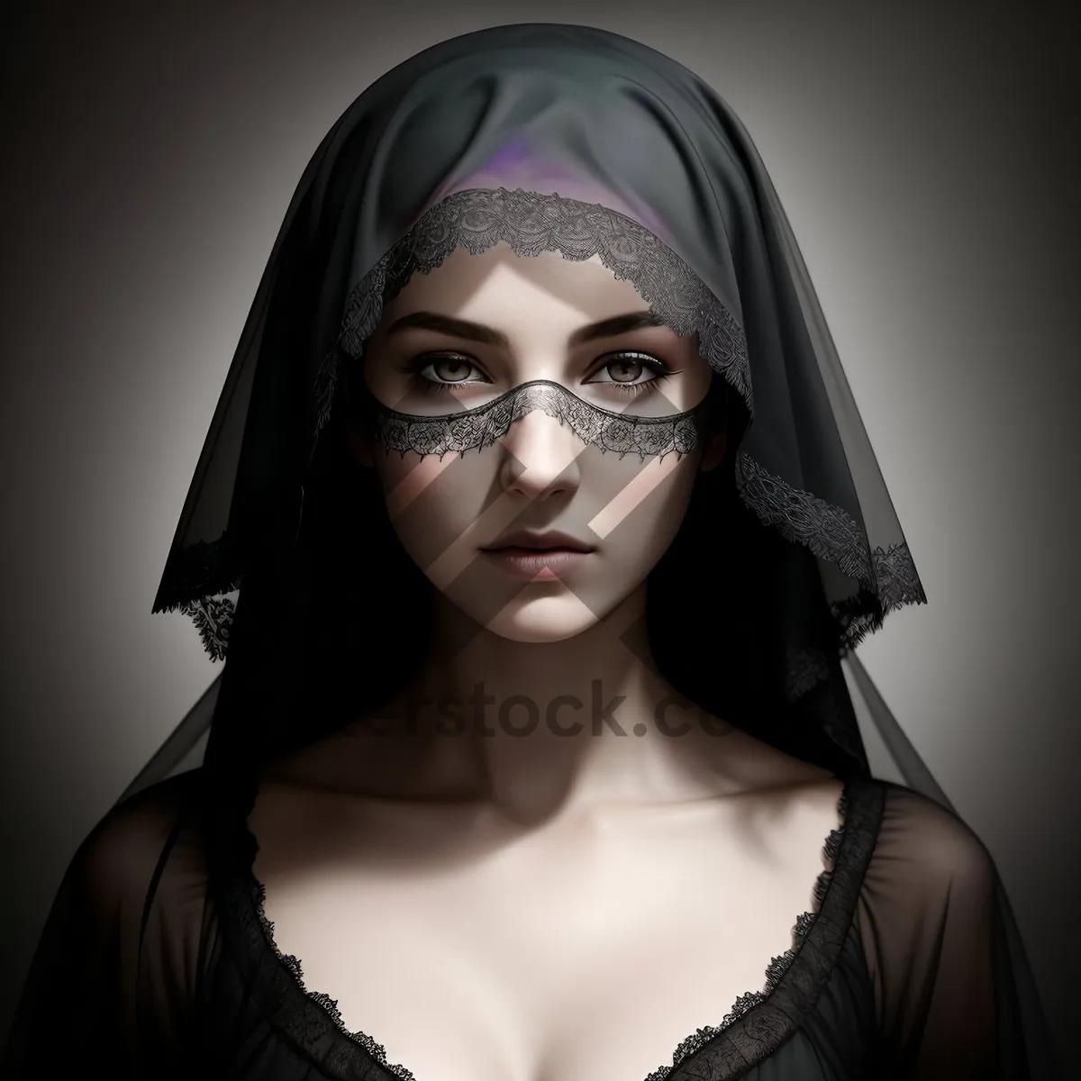 Picture of Sultry Venetian Sorceress in Elegant Mask