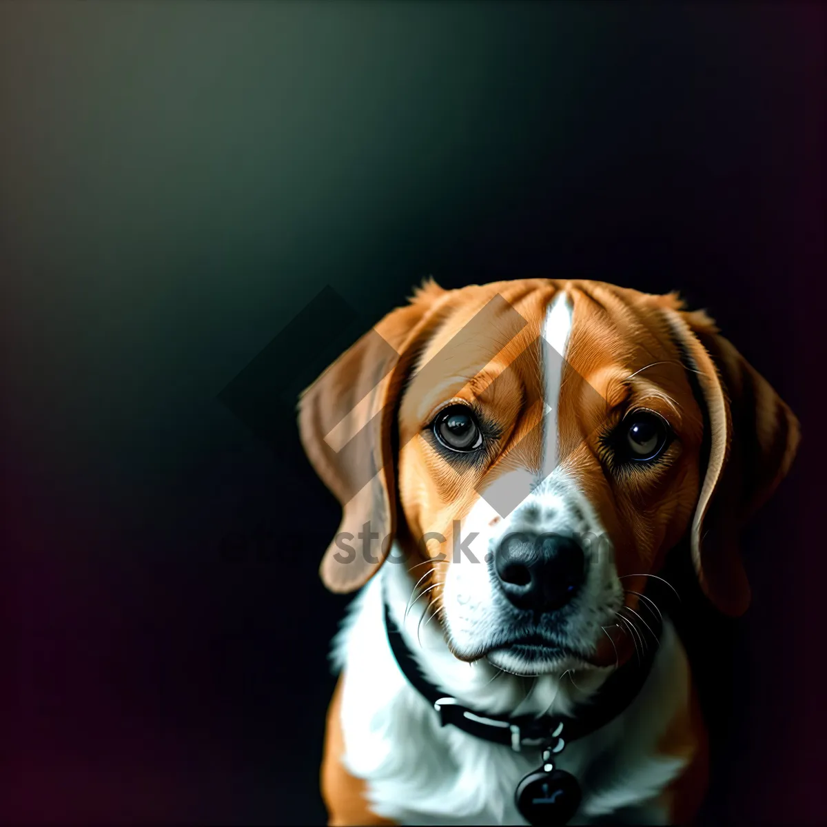 Picture of Adorable Beagle Puppy in Studio Portrait