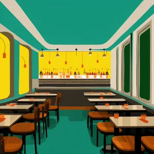 Modern luxury interior with wooden furniture and lamp