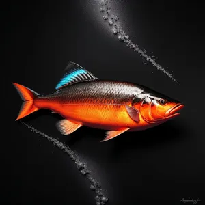 Colorful Finned Fish Swimming in Aquarium