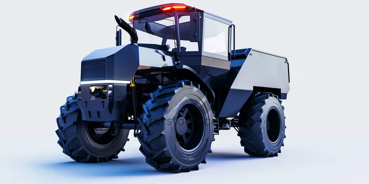 Picture of Vintage tractor in industrial machinery yard