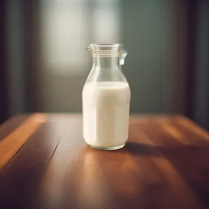 Healthy Milk in Transparent Glass Bottle