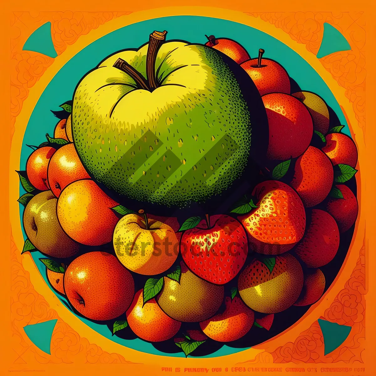 Picture of Delicious Citrus Fruit Medley: Apple, Orange, Grapefruit, Lemon.