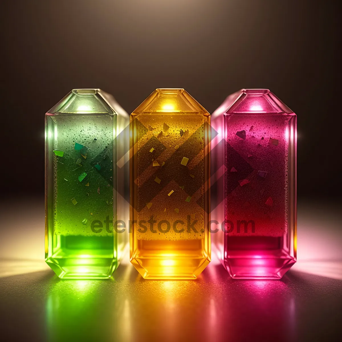 Picture of Golden Glass Beverage Bottle in Bar