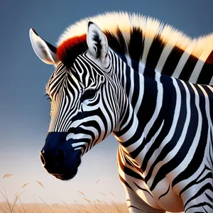 Striped Equine Grazing in Wildlife Reserve