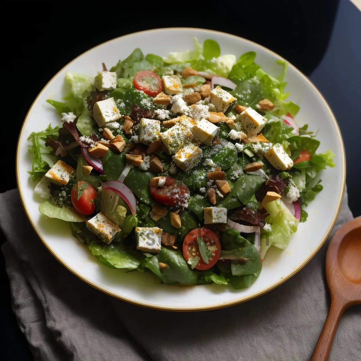 Picture of Delicious Gumbo Salad with Fresh Vegetables and Legumes