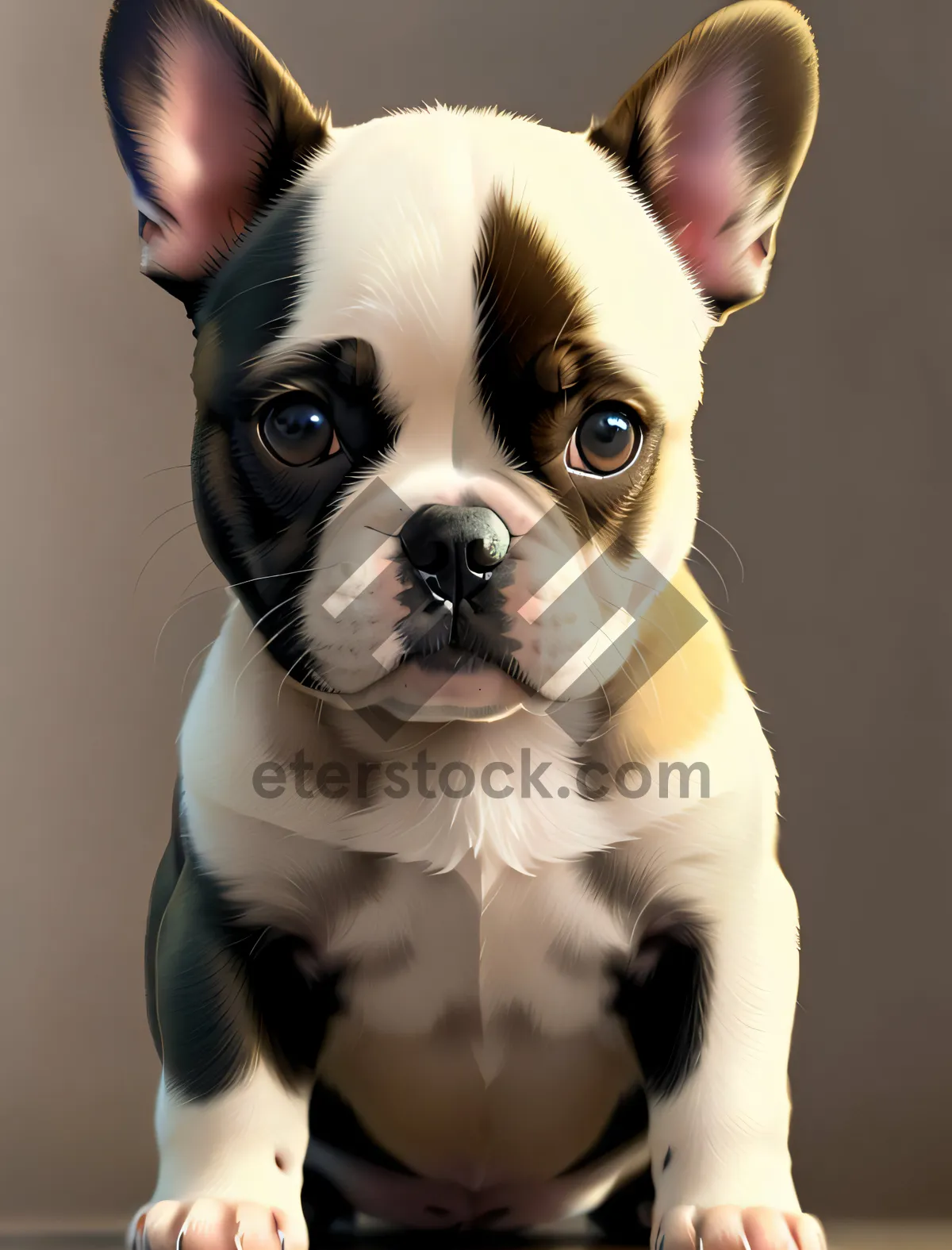Picture of Cute Terrier Puppy with Wrinkles in Studio Portrait