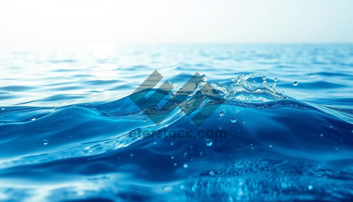 Picture of Clear sea wave motion backdrop with reflection